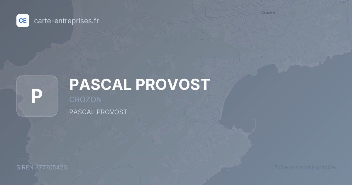 PASCAL PROVOST — 877705426 — fiche entreprise