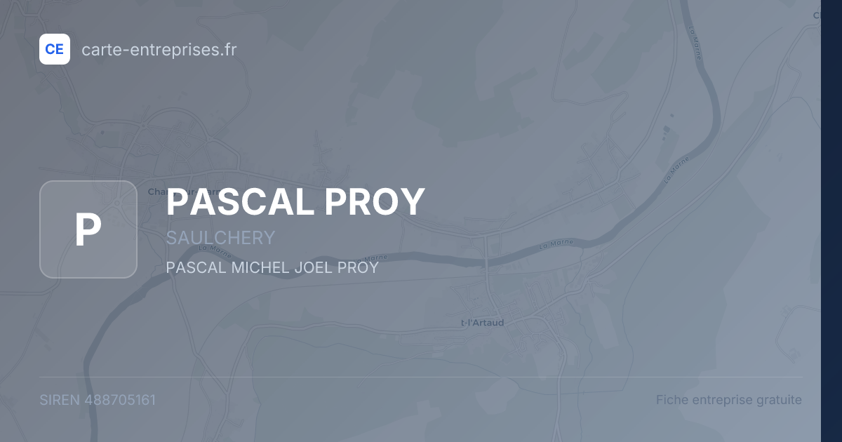 PASCAL PROY — 488705161 — fiche entreprise