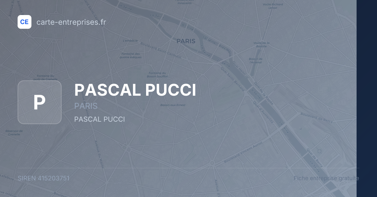 PASCAL PUCCI — 415203751 — fiche entreprise