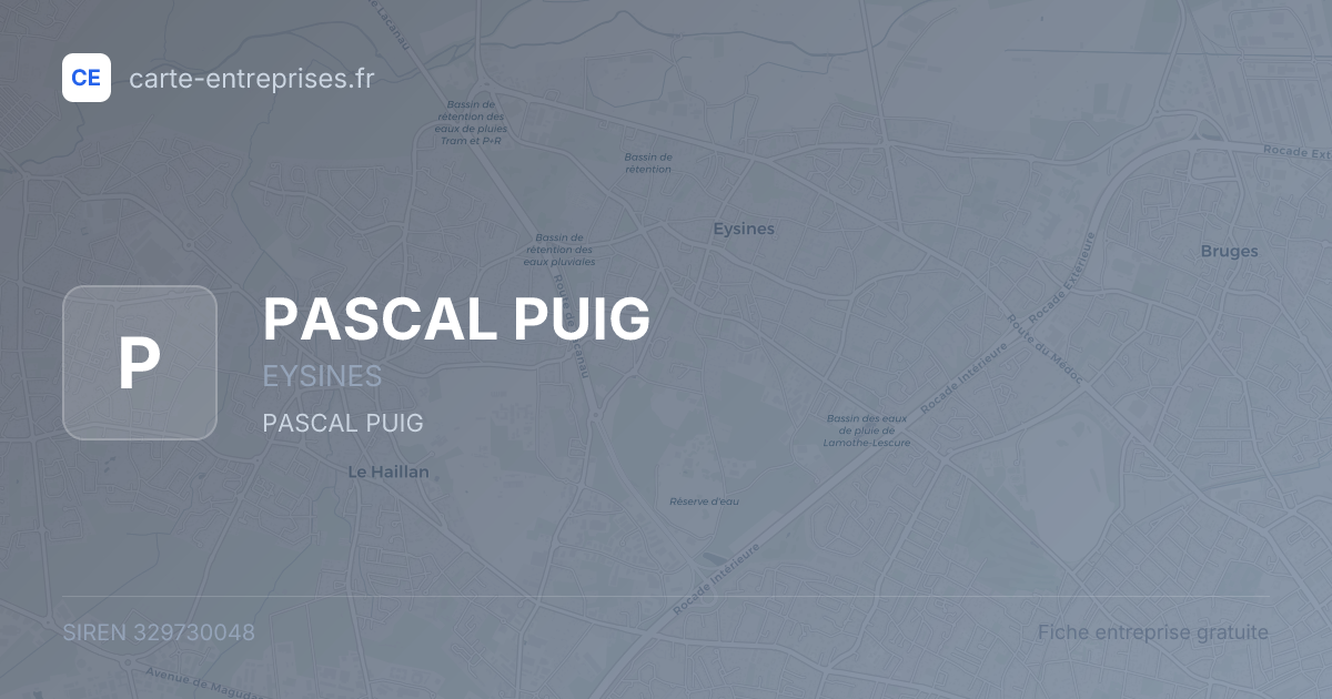 PASCAL PUIG — 329730048 — fiche entreprise