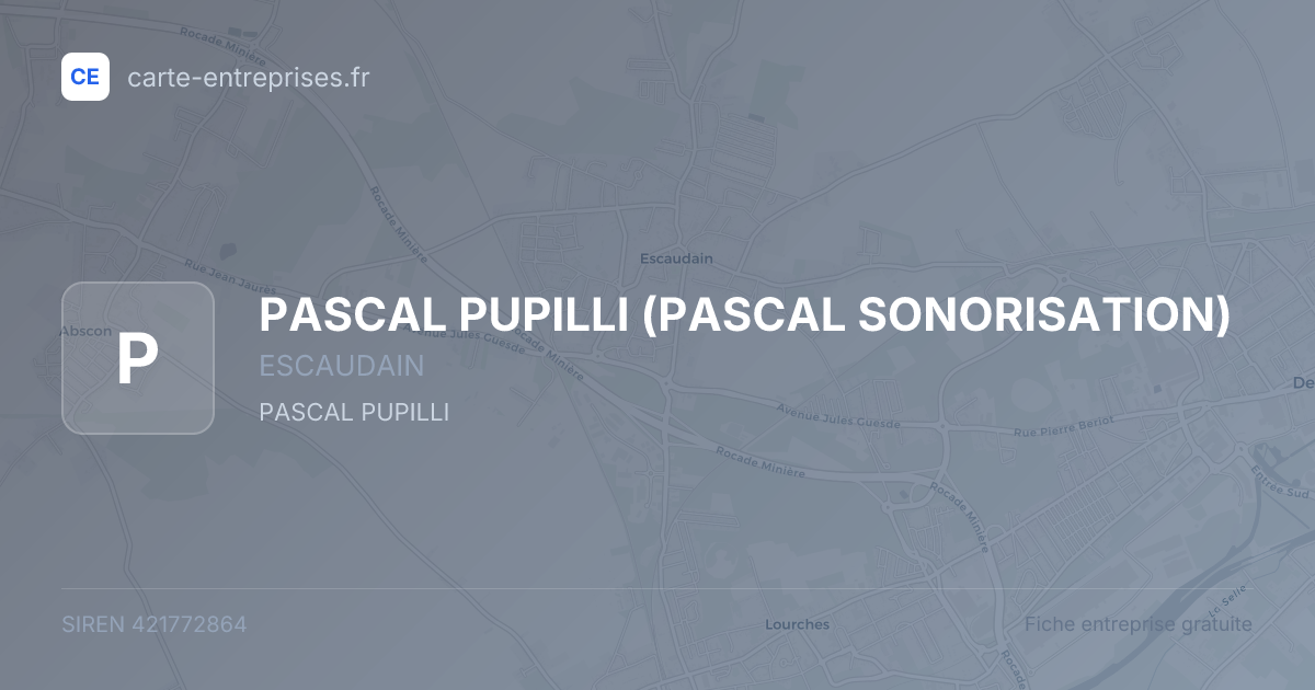 PASCAL PUPILLI (PASCAL SONORISATION) — 421772864 — fiche entreprise