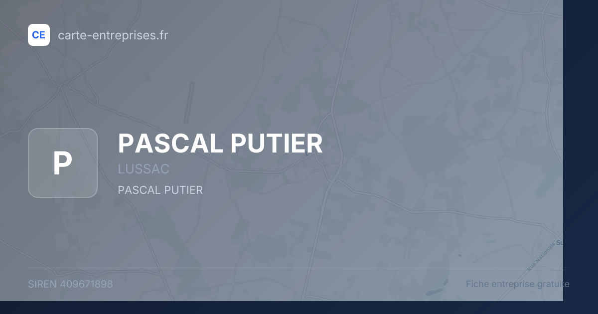PASCAL PUTIER — 409671898 — fiche entreprise