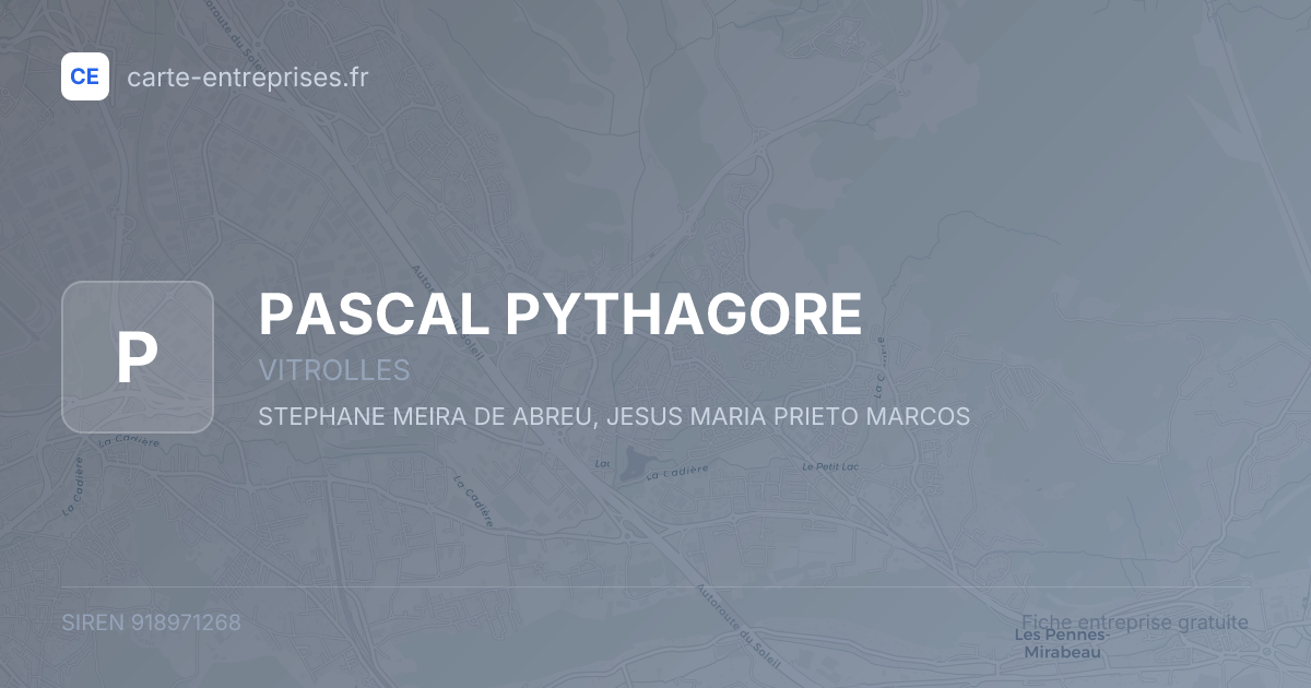 PASCAL PYTHAGORE — 918971268 — fiche entreprise