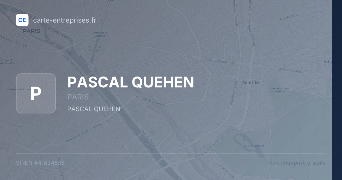 PASCAL QUEHEN — 441834538 — fiche entreprise