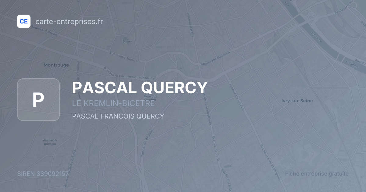 PASCAL QUERCY — 339092157 — fiche entreprise