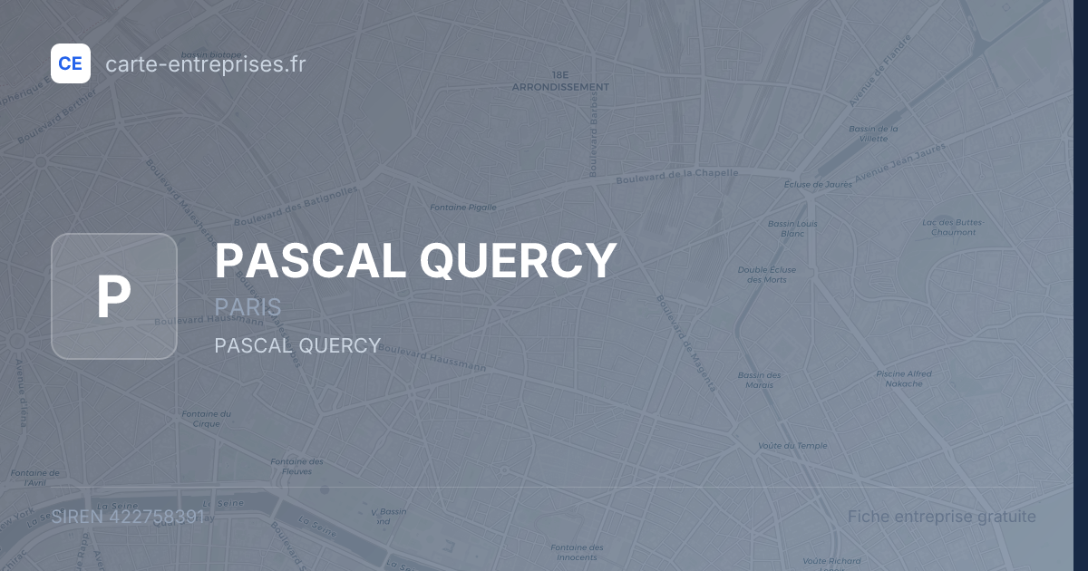 PASCAL QUERCY — 422758391 — fiche entreprise