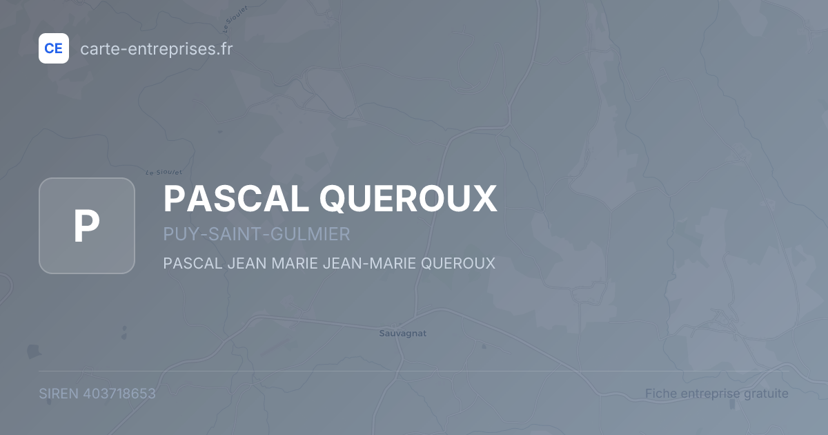 PASCAL QUEROUX — 403718653 — fiche entreprise