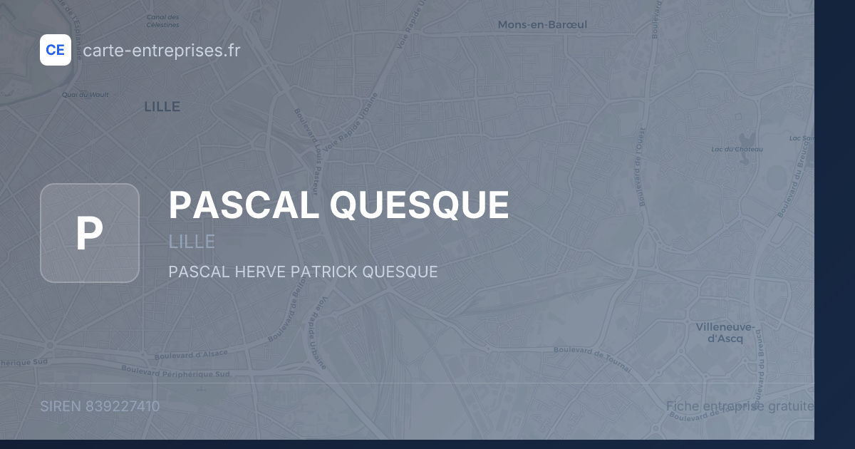 PASCAL QUESQUE — 839227410 — fiche entreprise