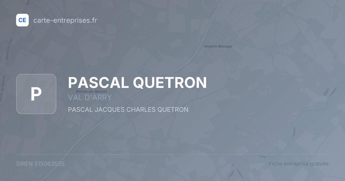 PASCAL QUETRON — 515063535 — fiche entreprise