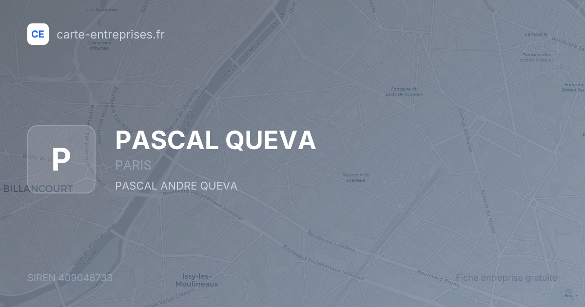 PASCAL QUEVA — 409048733 — fiche entreprise