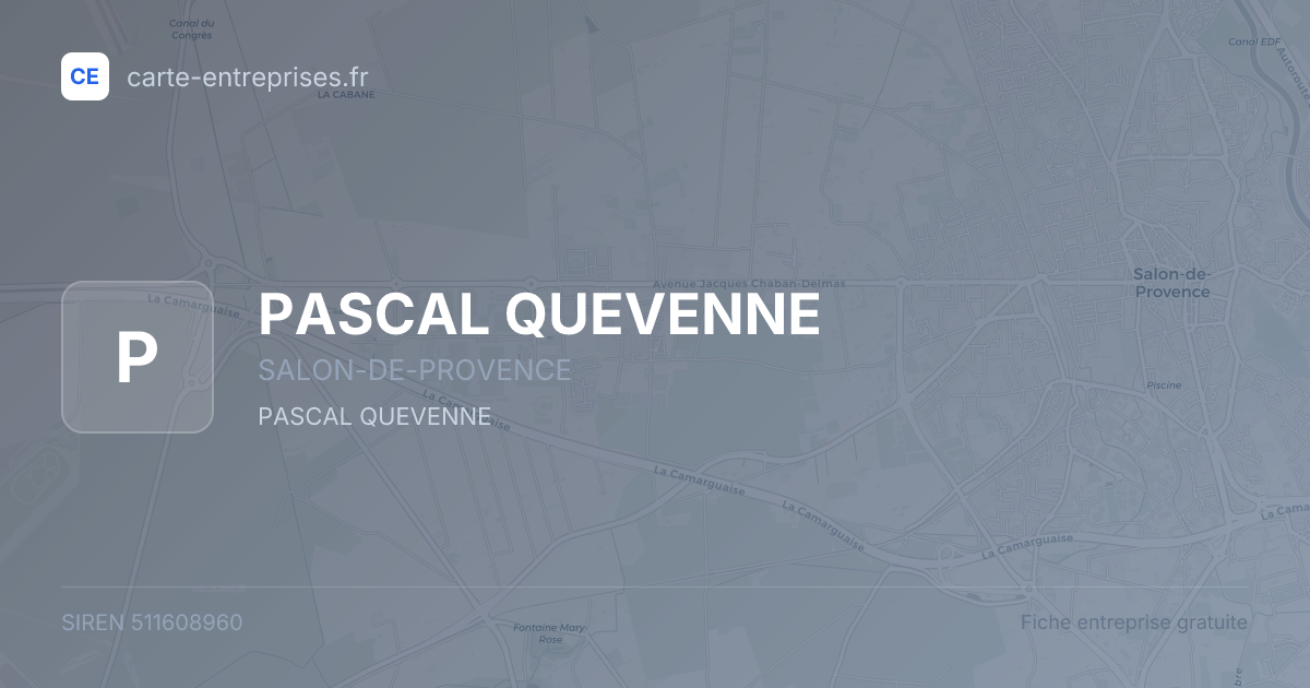 PASCAL QUEVENNE — 511608960 — fiche entreprise