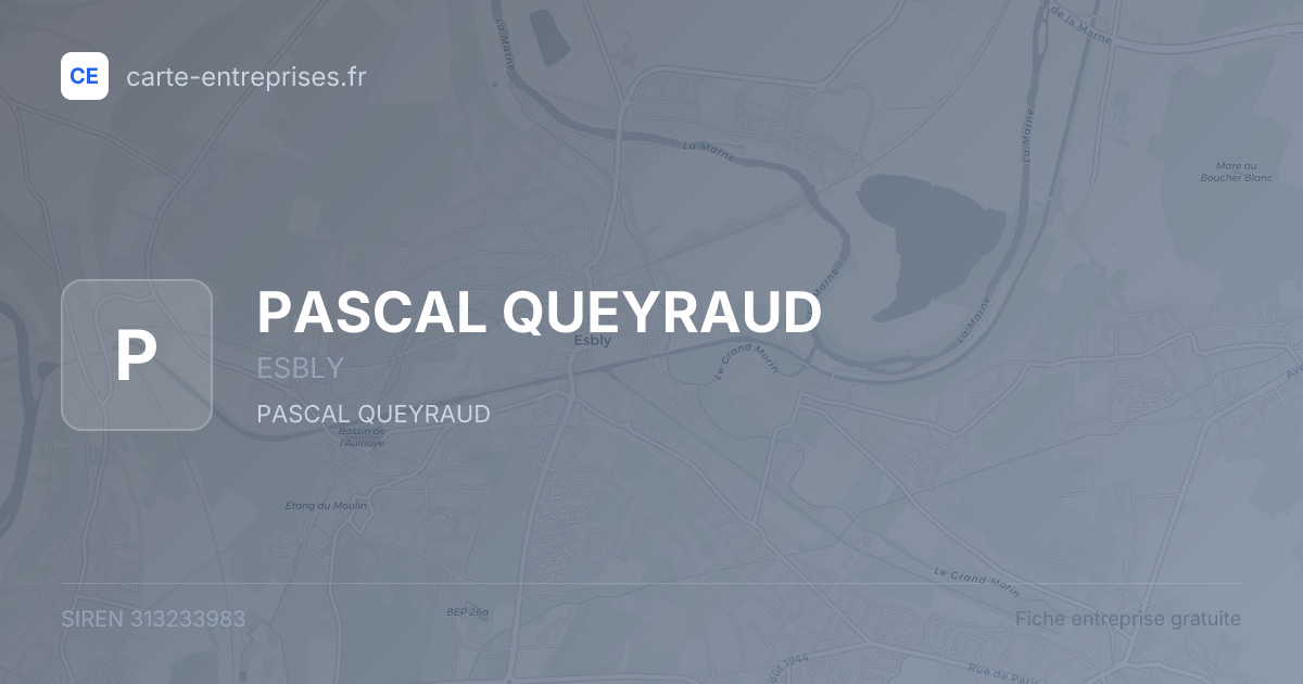 PASCAL QUEYRAUD — 313233983 — fiche entreprise