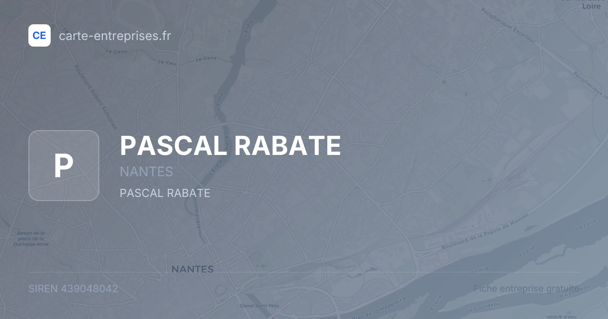 PASCAL RABATE — 439048042 — fiche entreprise
