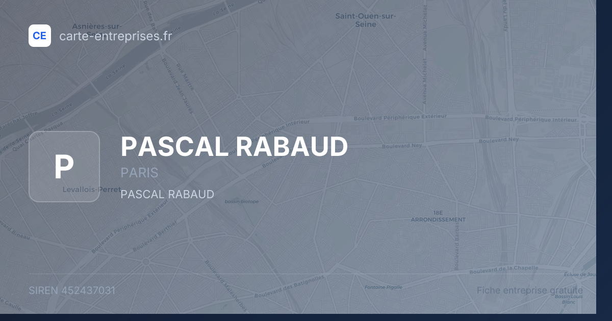 PASCAL RABAUD — 452437031 — fiche entreprise