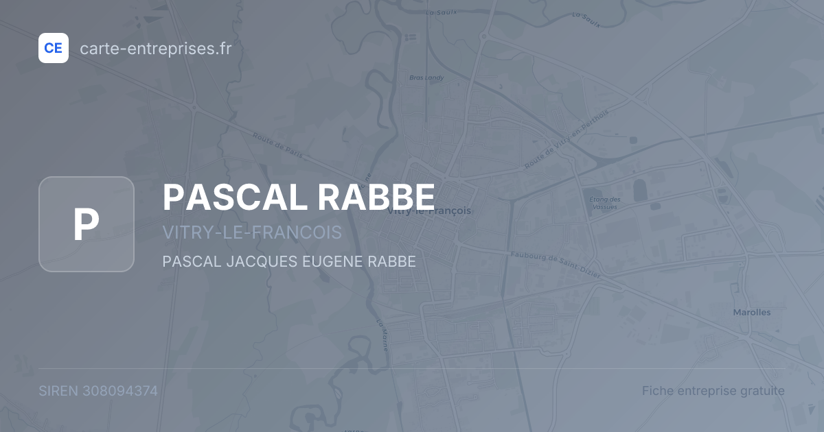 PASCAL RABBE — 308094374 — fiche entreprise