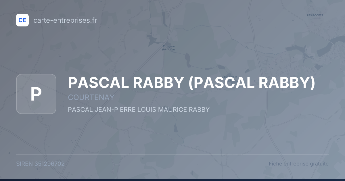 PASCAL RABBY — 351296702 — fiche entreprise