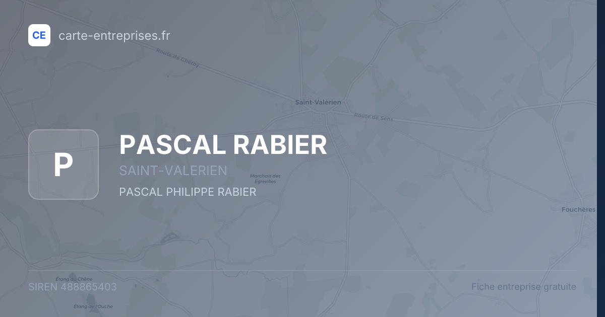 PASCAL RABIER — 488865403 — fiche entreprise