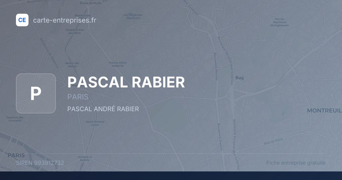 PASCAL RABIER — 993912732 — fiche entreprise