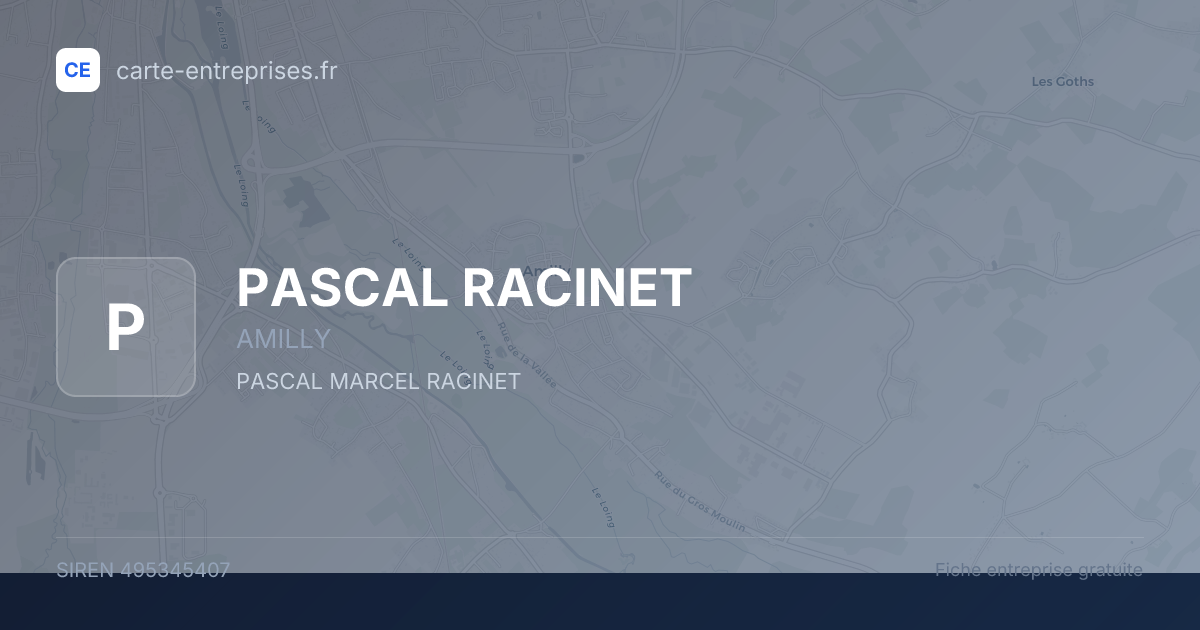 PASCAL RACINET — 495345407 — fiche entreprise