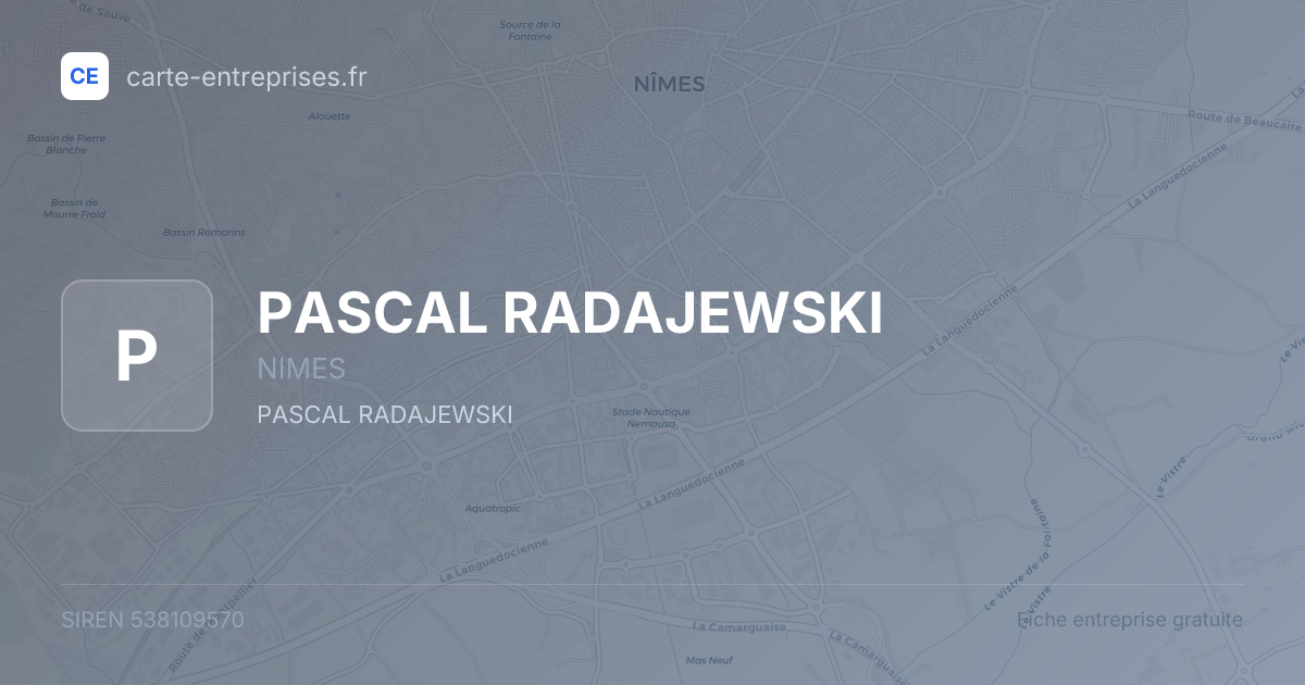PASCAL RADAJEWSKI — 538109570 — fiche entreprise