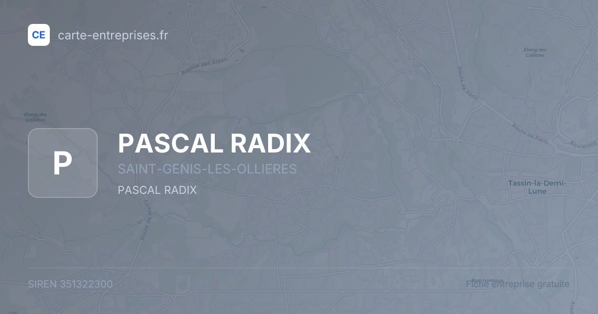 PASCAL RADIX — 351322300 — fiche entreprise