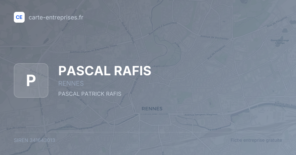 PASCAL RAFIS — 341643013 — fiche entreprise