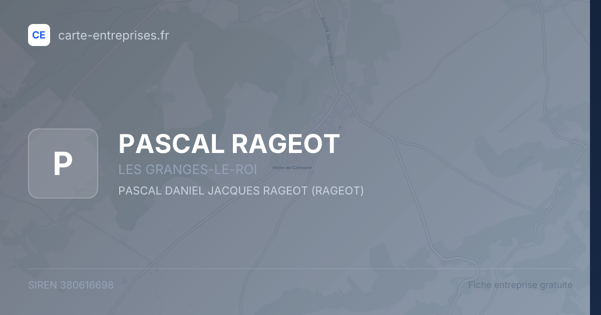 PASCAL RAGEOT — 380616698 — fiche entreprise