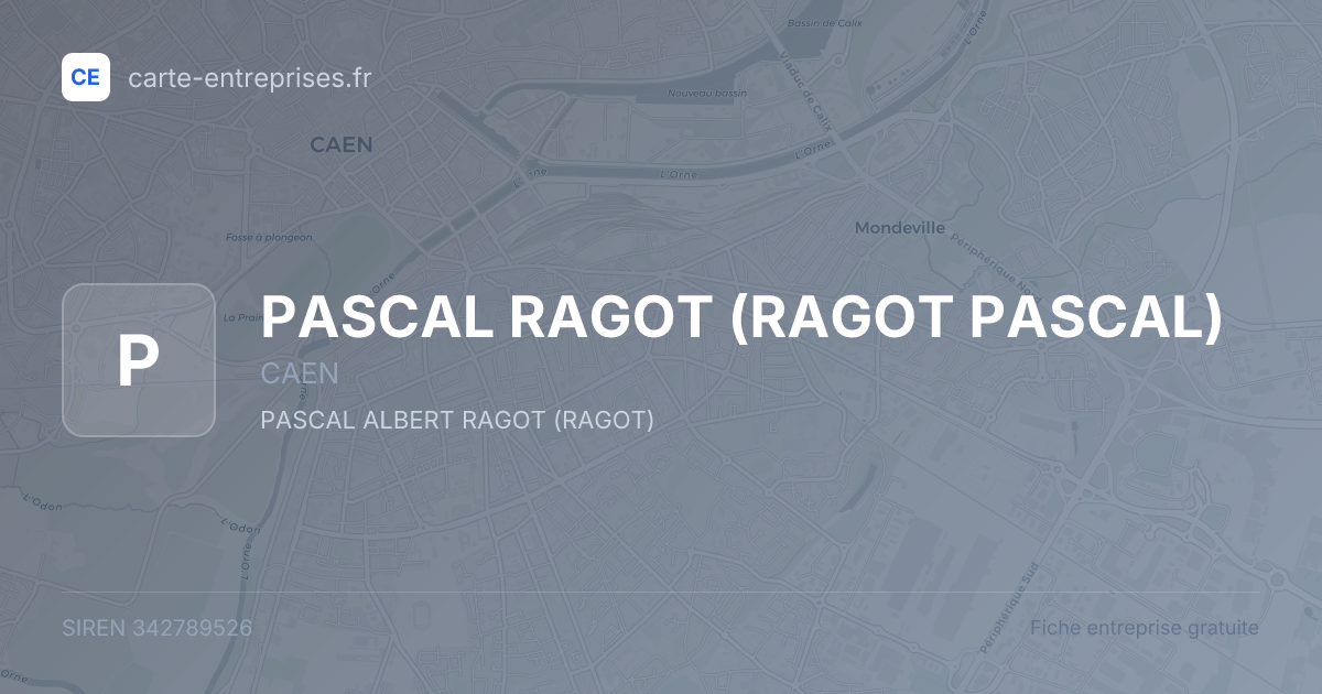 PASCAL RAGOT (RAGOT PASCAL) — 342789526 — fiche entreprise