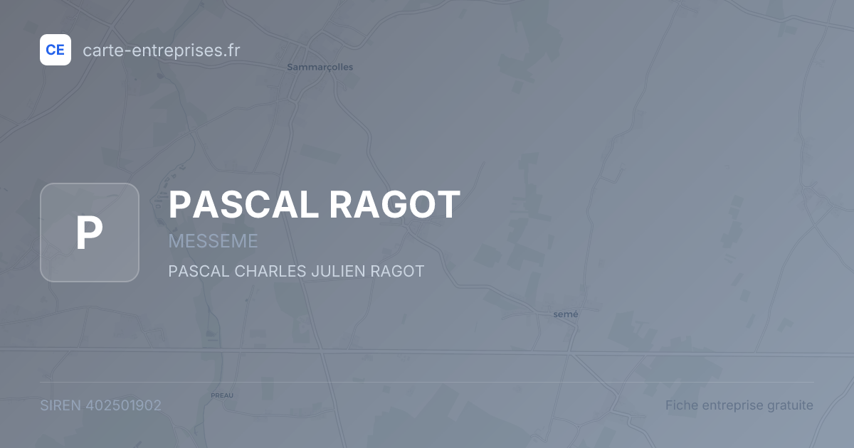 PASCAL RAGOT — 402501902 — fiche entreprise