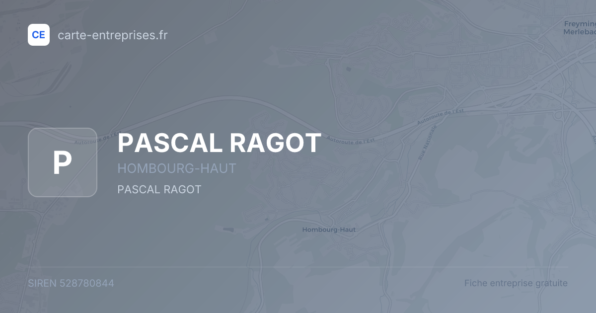 PASCAL RAGOT — 528780844 — fiche entreprise