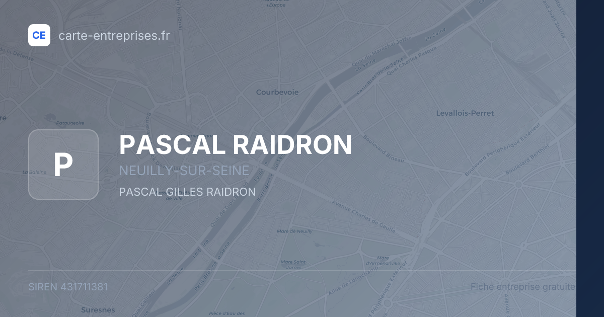 PASCAL RAIDRON — 431711381 — fiche entreprise