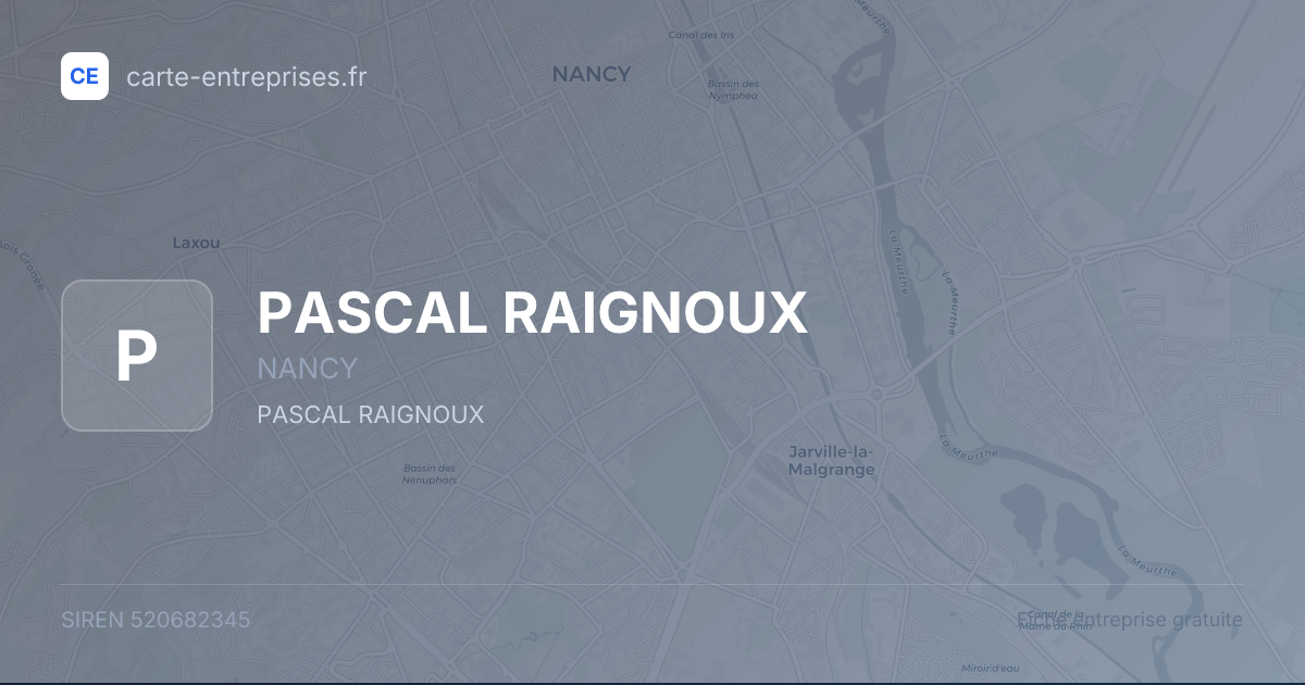 PASCAL RAIGNOUX — 520682345 — fiche entreprise