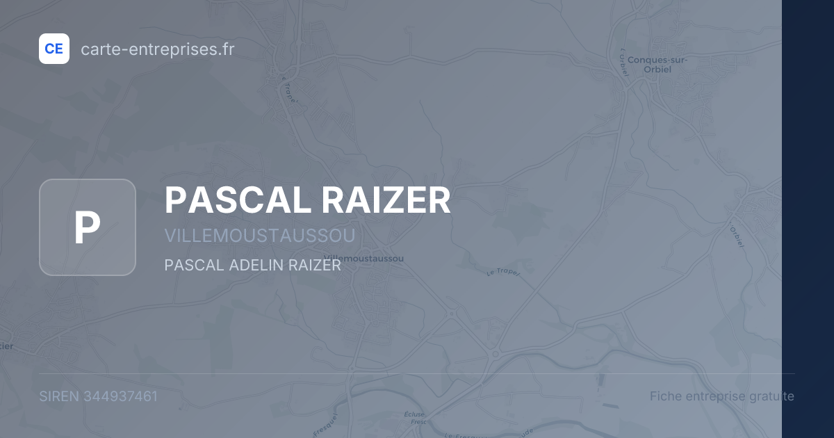 PASCAL RAIZER — 344937461 — fiche entreprise