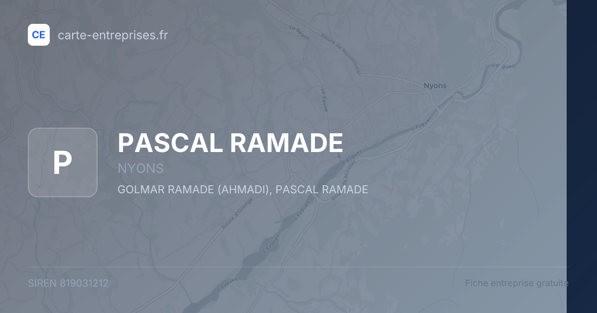 PASCAL RAMADE — 819031212 — fiche entreprise