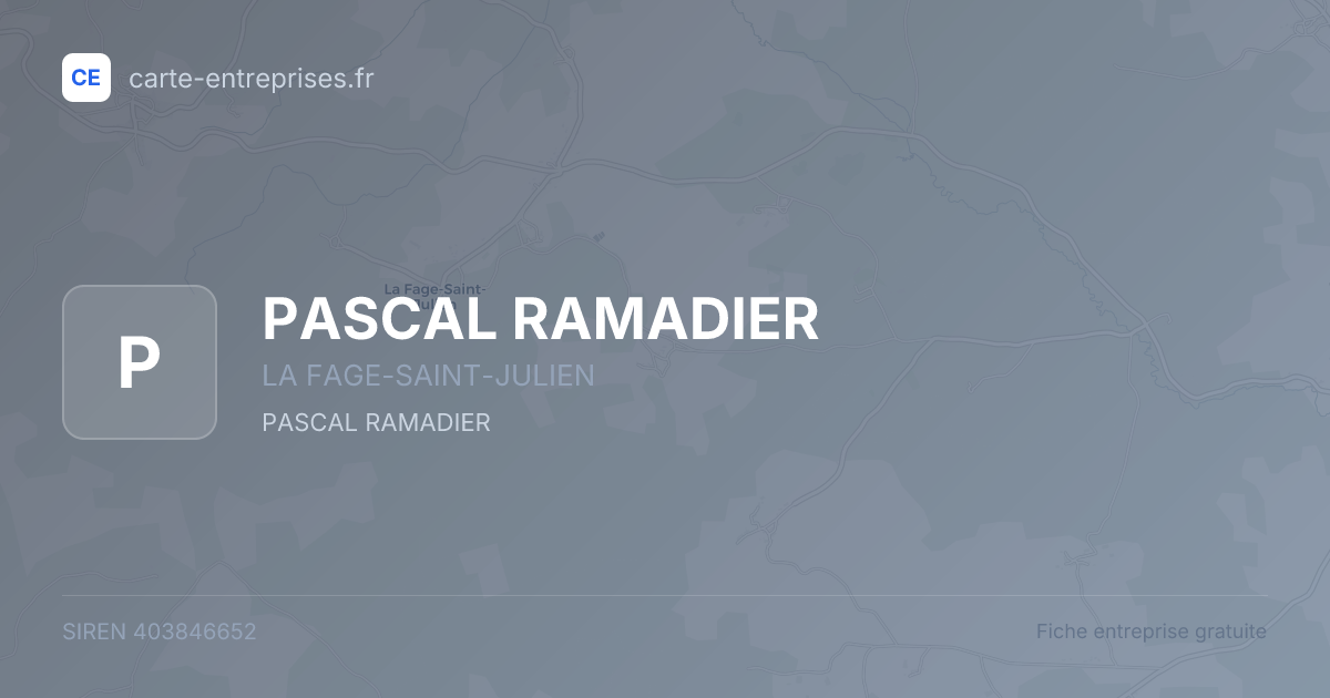 PASCAL RAMADIER — 403846652 — fiche entreprise