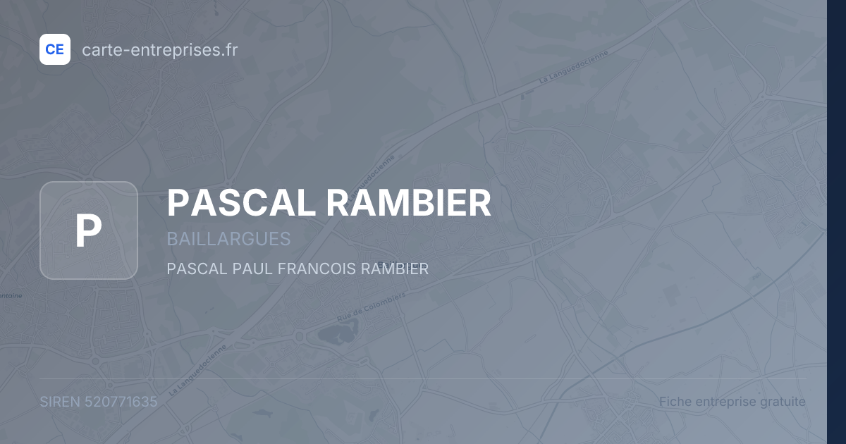 PASCAL RAMBIER — 520771635 — fiche entreprise