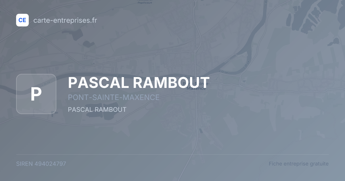 PASCAL RAMBOUT — 494024797 — fiche entreprise