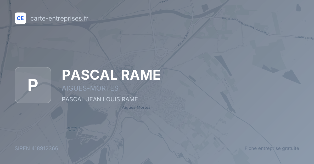 PASCAL RAME — 418912366 — fiche entreprise