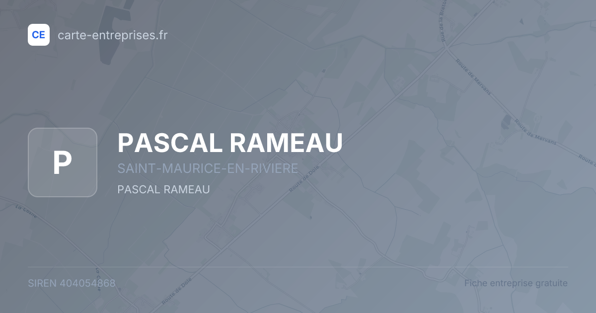 PASCAL RAMEAU — 404054868 — fiche entreprise