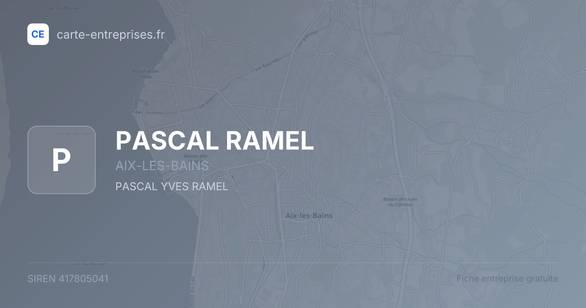 PASCAL RAMEL — 417805041 — fiche entreprise