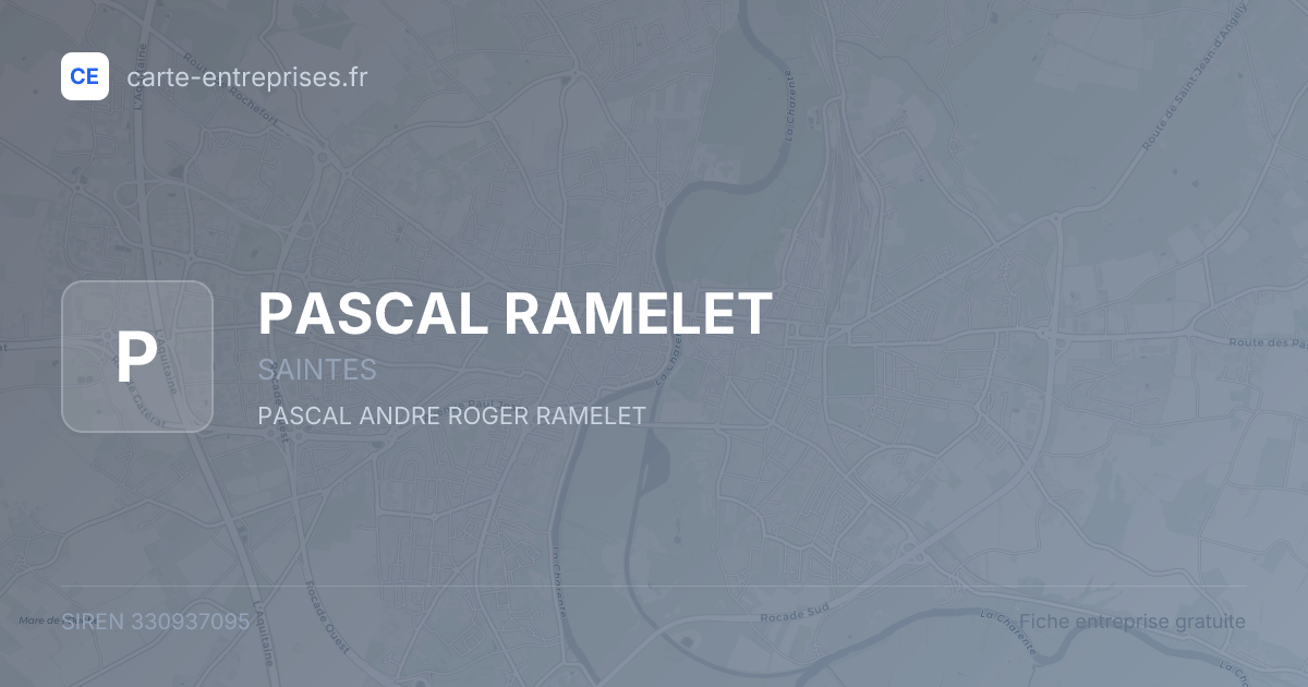 PASCAL RAMELET — 330937095 — fiche entreprise