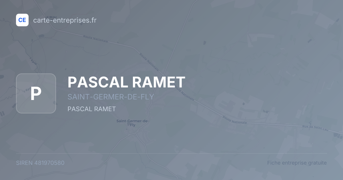 PASCAL RAMET — 481970580 — fiche entreprise