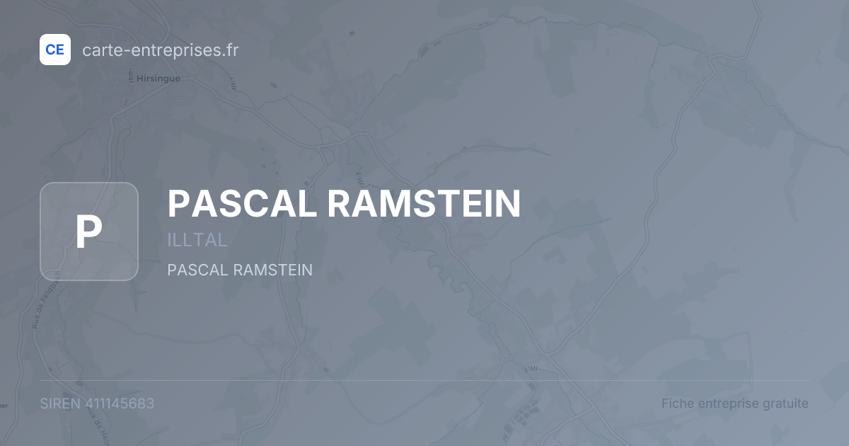 PASCAL RAMSTEIN — 411145683 — fiche entreprise