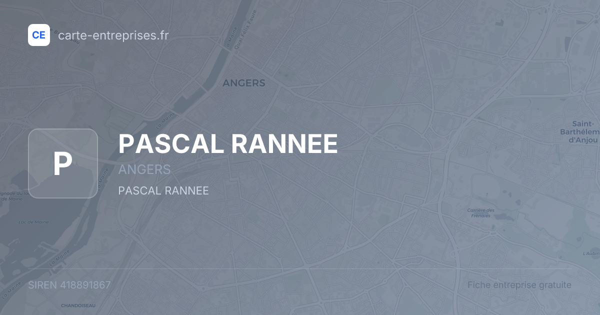 PASCAL RANNEE — 418891867 — fiche entreprise