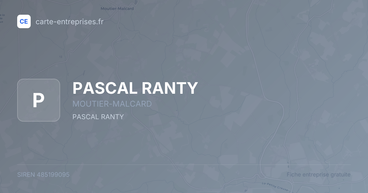 PASCAL RANTY — 485199095 — fiche entreprise