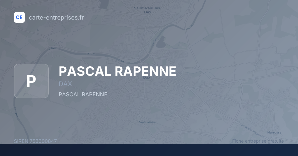 PASCAL RAPENNE — 753300847 — fiche entreprise