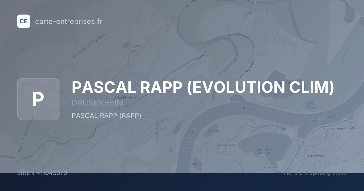 PASCAL RAPP (EVOLUTION CLIM) — 411043979 — fiche entreprise