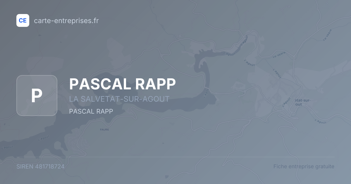 PASCAL RAPP — 481718724 — fiche entreprise