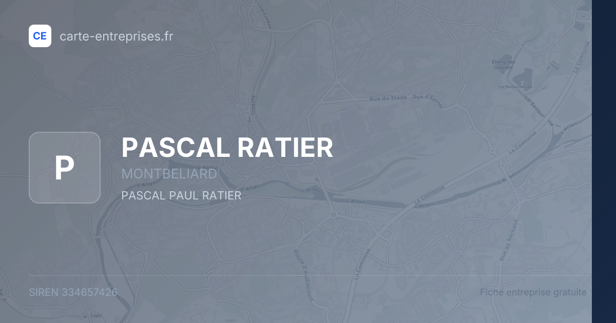 PASCAL RATIER — 334657426 — fiche entreprise
