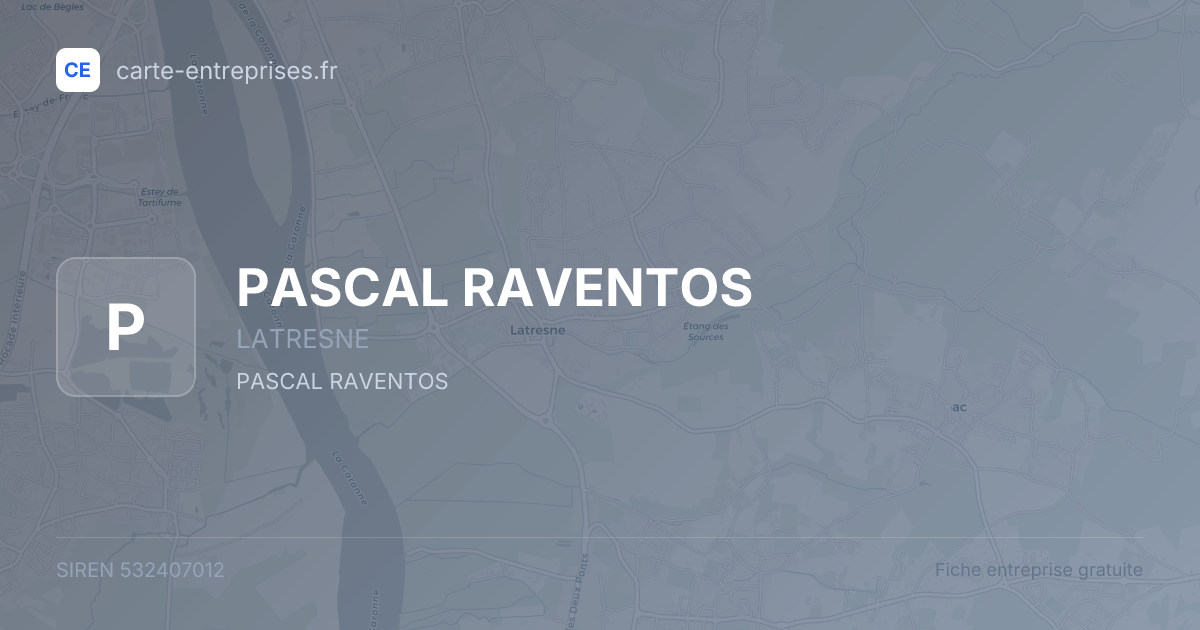 PASCAL RAVENTOS — 532407012 — fiche entreprise